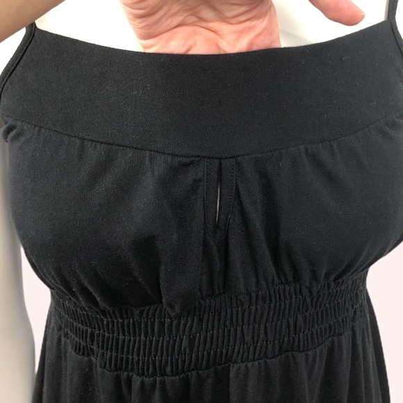 Black Spaghetti Straps Smocked Waits Dress Size S - Picture 3 of 12